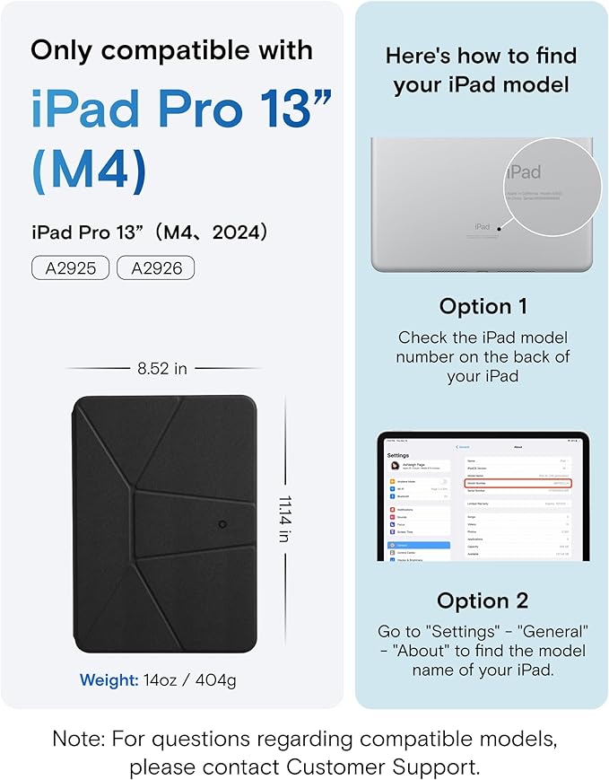 MOFT Dynamic Folio Case for iPad Pro 13 Inch (M4) 2024, Silm Magnetic Stand Case with 20+ Viewing Angles, Auto Wake/Sleep, Ultra Thin, Jet Black