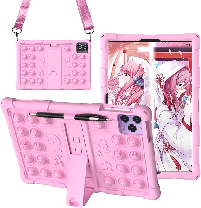 Case for Callsky-Tab Cpad 10/Aiprotablet K10/MEIZE D115 Tablet 10.1 inch, Stand Cover for WXUNJA ECOPAD 01/ZONKO D115//KADYBE D115/Tuotatop X13/Suicoey T618/YOBANSE T618 Tablet (Pink)