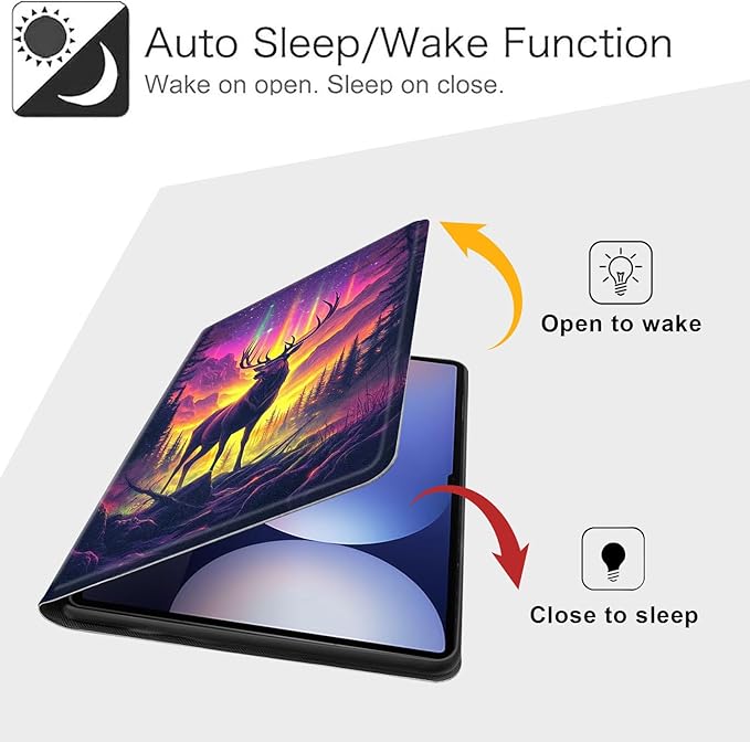 Case for Samsung Galaxy Tab S10 Ultra/Galaxy Tab S9/S8 Ultra 14.6-Inch, Slim PU Leather Stand Cover with Auto Wake/Sleep, Multi-Angle Viewing & Shockproof, Majestic Stag