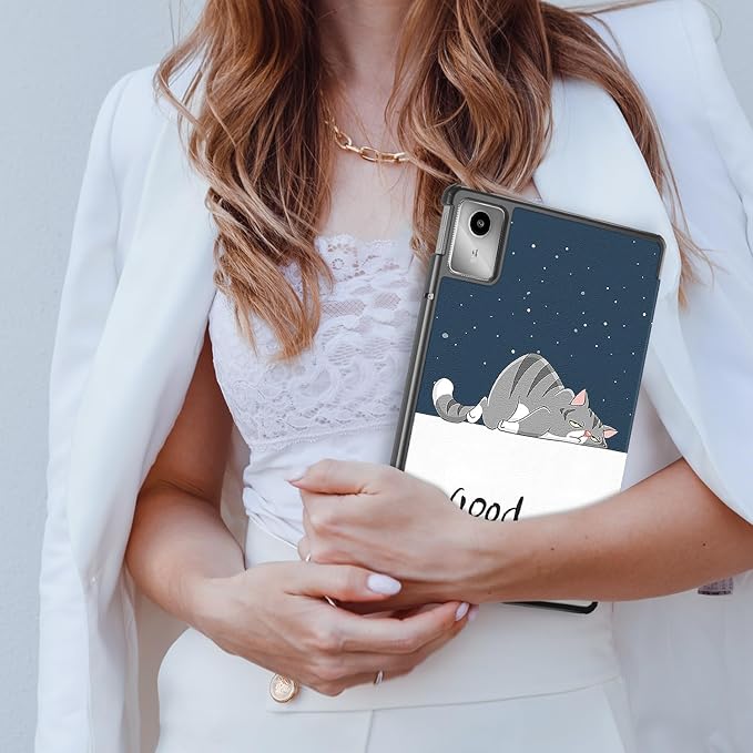 Case Compatible with Lenovo Tab M11 2023 TB-330FU / Lenovo Xiaoxin Pad 2024 TB-331FC 11 Inch Tablet,Slim Lightweight Trifold PC Cover with Auto Wake/Sleep Function,Lazy cat