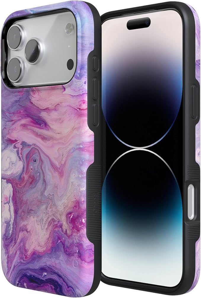 Casely iPhone 17 Pro Case | Tie Dying Over You | Purple Marble | Compatible with MagSafe | Bold Protective Design
