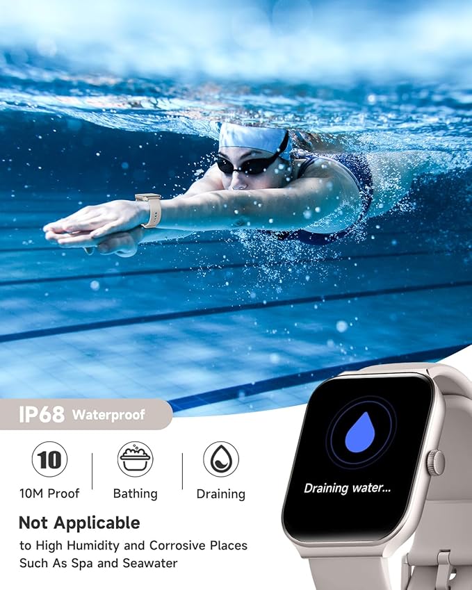 Smart Watch for Men Women Alexa Built-in, 1.95" Fitness Tracker with Answer/Make Calls, IP68 Waterproof/Sleep Tracker/Heart Rate/100 Sports, Fitness Watch Compatible iOS Android