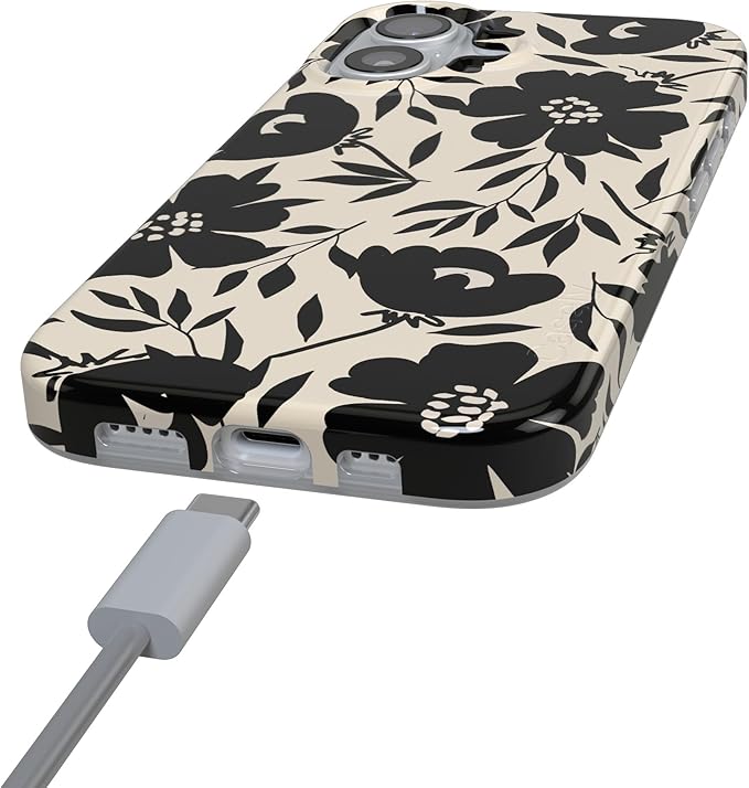 Casely iPhone 17 Case | Dark Fantasy | Contrast Floral | Compatible with MagSafe | Classic Ultra Slim Design