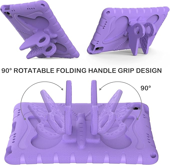for Samsung Galaxy Tab A9 Plus 10.95" (2023) Case,with Butterfly Wings Kickstand,Detachable Shoulder Strap,EVA Material Light Weight Shockproof Kids Girl Tablet Case for Samsung A9+ (Purple)
