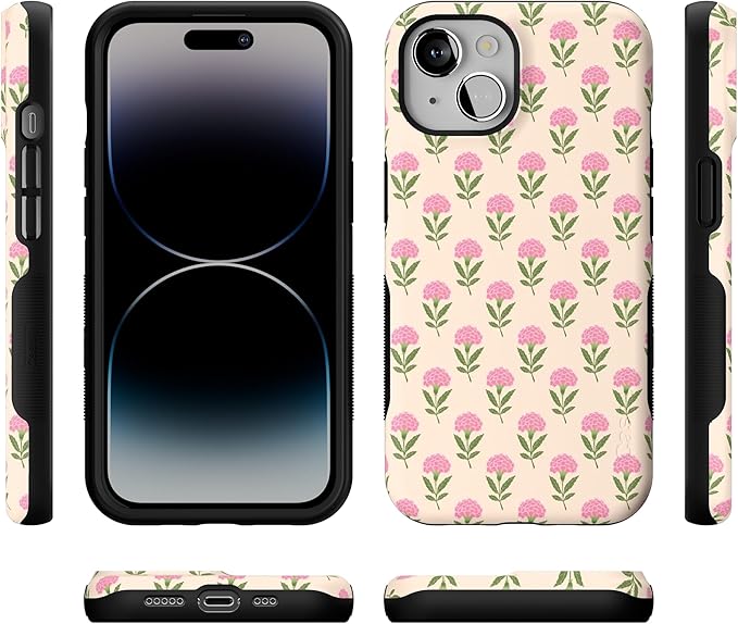 Casely iPhone 14 Case | Jenna's Flowers | Fun on Weekdays | Compatible with MagSafe | Bold Protective Design