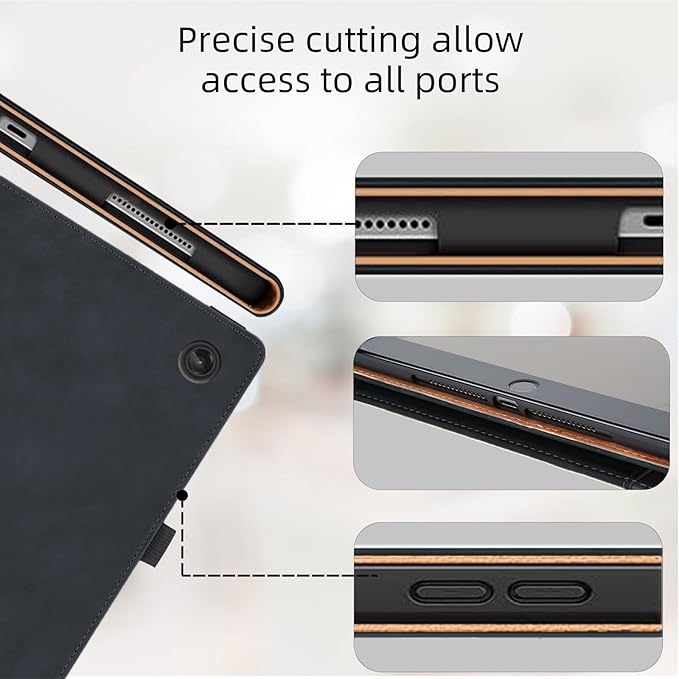 Case for Lenovo Tab M10 Plus 10.6 2022 Released, Multi-Angle Viewing Smart Cover with Pocket, Business PU Leather Flip Stand Cover with Card Slot -Black