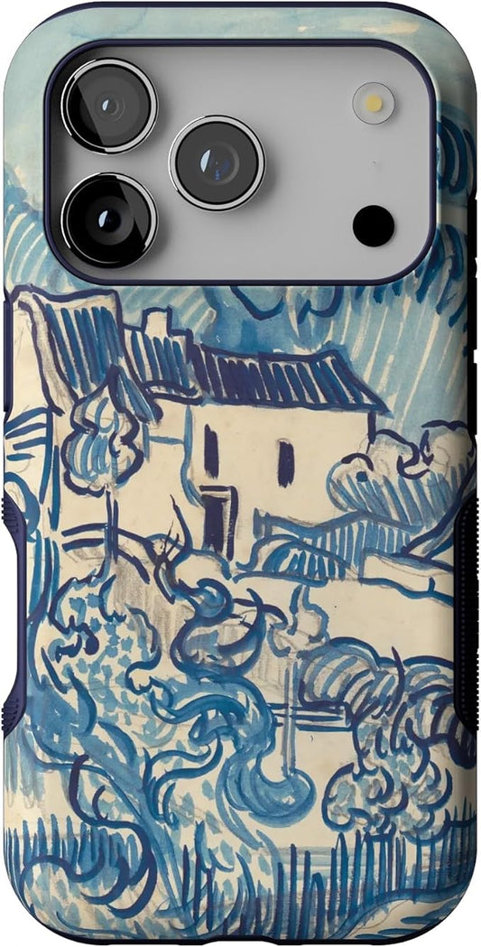 Casely iPhone 17 Pro Case | Van Gogh | Landscape with Houses | Bold Protective Design | Compatible with MagSafe