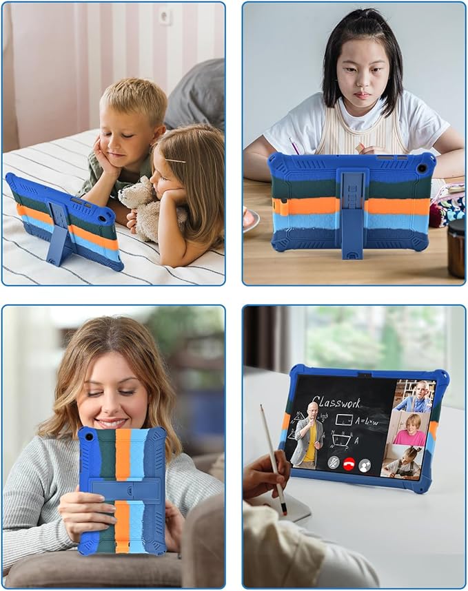 DETUOSI Compatible with Samsung Galaxy Tab A9 Plus Case 11 inch 2023, with Shoulder Strap & Stylus Pen, Soft Silicone Multi-Angle Case for Galaxy Tab A9+ Tablet SM-X210/X216/X218, Dazzling Dark Blue