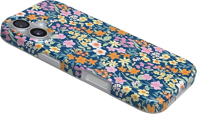 Casely iPhone 17 Case | Full Bloom | Navy Floral | Compatible with MagSafe | Classic Ultra Slim Design