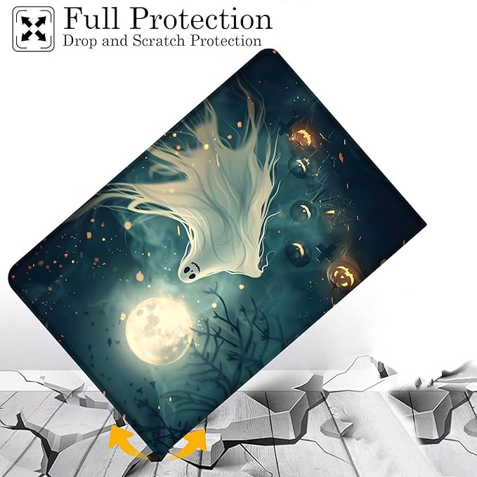 Case for Samsung Galaxy Tab A9+ 11 Inch 2023 Release (SM-X210/X216/X218), Adjustable Stand Auto Wake/Sleep Smart Case for Galaxy Tab A9 Plus Tablet - Halloween Ghost