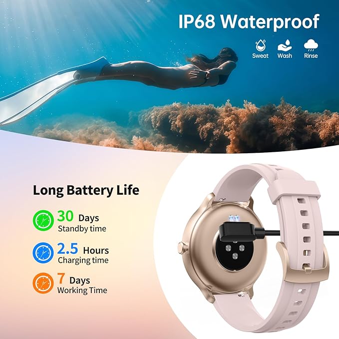 Smart Watch for Men Women(Answer/Make Calls), Smartwatch Built-in AI Voice, 1.27" HD Fitness Tracker with Heart Rate/Sleep/Step/SpO2 Monitor, 100+ Sports Modes, IP68 Waterproof Watch for Android iOS