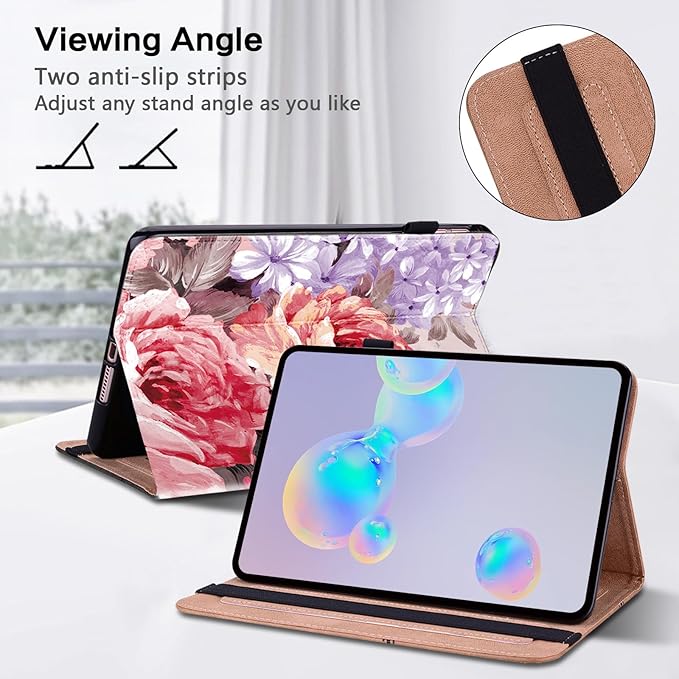 ALILANG Case for Samsung Galaxy Tab A9 Plus 11 Inch 2023, PU Leather Folio Cover with Multi-Angle Stand and Pen Holder for Samsung Tab A9+ (SM-X210/X216/X218) Tablet Case -Oil Painted Roses