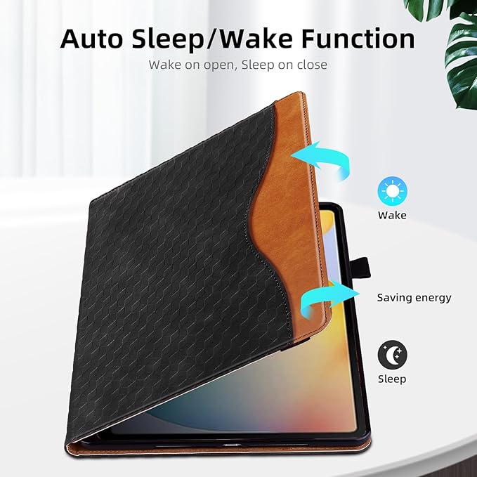 Case for Samsung Galaxy Tab S6 Lite 2024/2022/ 2020 10.4 inch Case PU Leather Card Holder (SM-P620/P625/P613/P619/P615/P610) Multi-Angle Galaxy Tab S6 Lite, Black