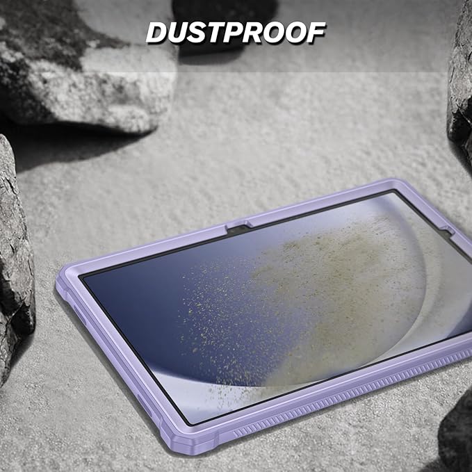 Fintie Shockproof Case for Samsung Galaxy Tab A9 Plus/A9+ 5G 11 Inch 2023 Model (SM-X210/X216/X218), Tuatara Rugged Unibody Hybrid Bumper Kickstand Cover Built-in Screen Protector, Lilac Purple