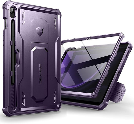 Dexnor Case for Samsung Galaxy Tab S10 Lite /S10 FE/S9 FE 10.9 Inch(2025/2023), [Built in Screen Protector & Kickstand] with Pen Holder Heavy Duty Full Body Cover for S9 FE 5G Tablet Case -Purple