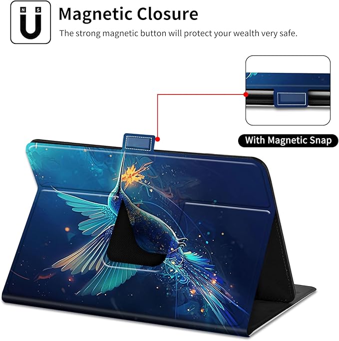 for Walmart Onn 10.4" Tablet Pro 2023 (Model:100110603) Case Dluggs 360 Degree Rotating Smart Protective Stand Cover for Walmart Onn 10.4 Inch Pro Tablet-Blue Lucky Bird
