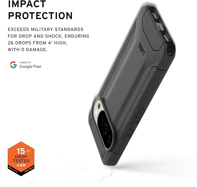 URBAN ARMOR GEAR UAG Made for Google Pixel 10 Case & Pixel 10 Pro Case Scout - Rugged Military Grade Dropproof Protective Cover, Black