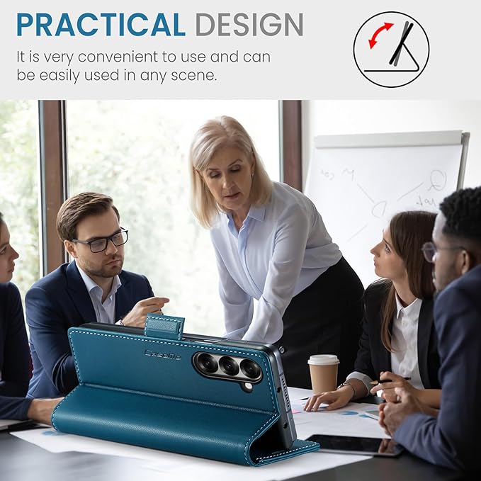 for Samsung Galaxy Z Fold 7 Case, Premium PU Leather Wallet Case Flip Cover with [RFID Blocking][Card Holder][Stand Function] Shockproof Protective for Samsung Galaxy Z Fold 7, Blue