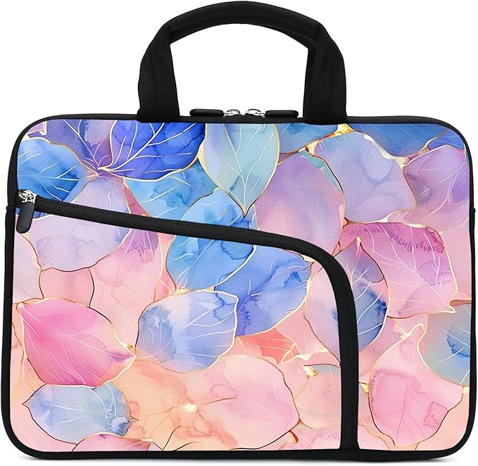 Laptop Sleeve - 11.6-12.2 inches Chromebook, Ultrabook & Tablet Case with Neoprene Handle & Two Pockets (Leaf)
