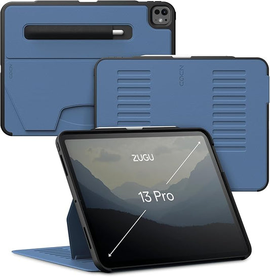 ZUGU Case for iPad Pro 13 (M4) 2024, Slim Protective Cover with Apple Pencil Holder, Auto Wake/Sleep, Multiple Viewing Angles, iPad Pro 13 Inch Case, Sturdy & Durable Phone Cover, Slate Blue