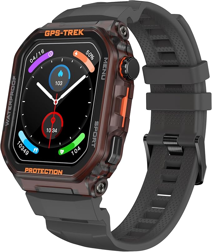 Military Smart Watches Built-in GPS, 100+ Sport Modes for Men with, Smartwatch for Android Phones and iPhone, 1.75" HD Screen Bluetooth Call 24/7 Heart Rate/Sleep/Stress