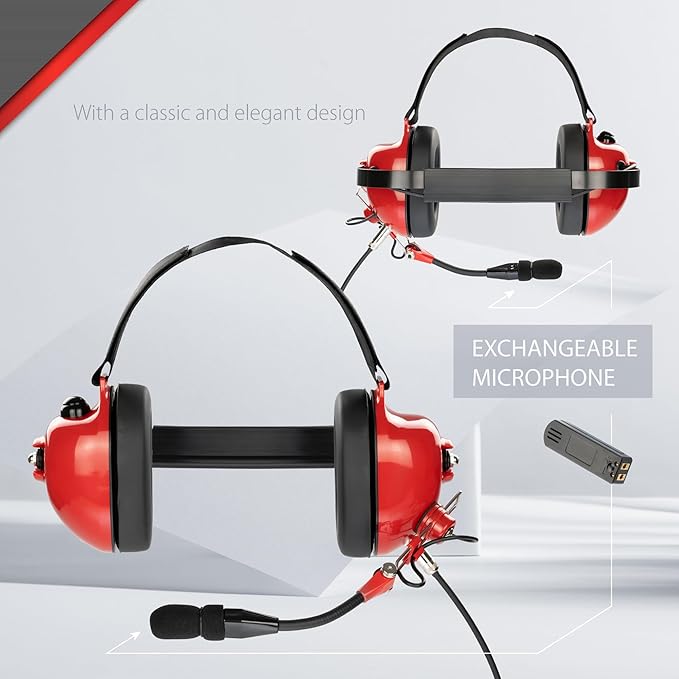 Arrowmax AHDH0032-RD-K2 PNR Noise Isolation Headphone Compatible with Kenwood 2-PIN 2 Pin Radios NX-1200 NX-1300 NX-P1200 NX-P1300 NX-3320 TH-D74 TH-K20A