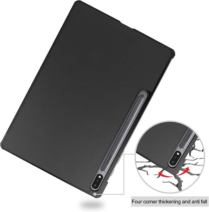 Smart Case for Galaxy Tab S9 Plus, Ratesell Lightweight Trifold Stand Smart Case Cover with Auto Wake/Sleep for Samsung Galaxy Tab S9 Plus / S9+ SM-X810 / SM-X816 / SM-X815 Black