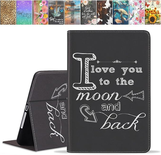 Case for Samsung Galaxy Tab A7 10.4 inch 2022/2020 (SM-T500/T503/T505/T507/T509), Premium PU Leather Stand Folio Cover with Auto Sleep/Wake, I Love You to The Moon and Back
