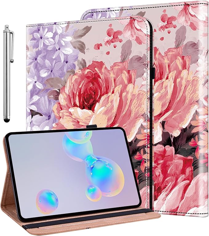 ALILANG Case for Samsung Galaxy Tab A9 Plus 11 Inch 2023, PU Leather Folio Cover with Multi-Angle Stand and Pen Holder for Samsung Tab A9+ (SM-X210/X216/X218) Tablet Case -Oil Painted Roses