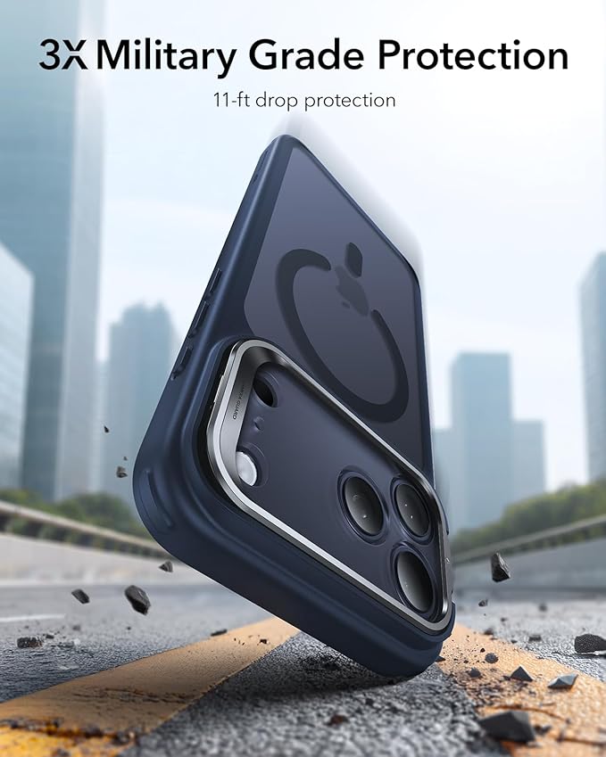 ESR for iPhone 17 Pro Max Case with Stand, Camera Control Cover Compatible with MagSafe, Military-Grade Drop Protection Magnetic Phone Case, Scratch-Resistant Back Cover,Frosted Blue