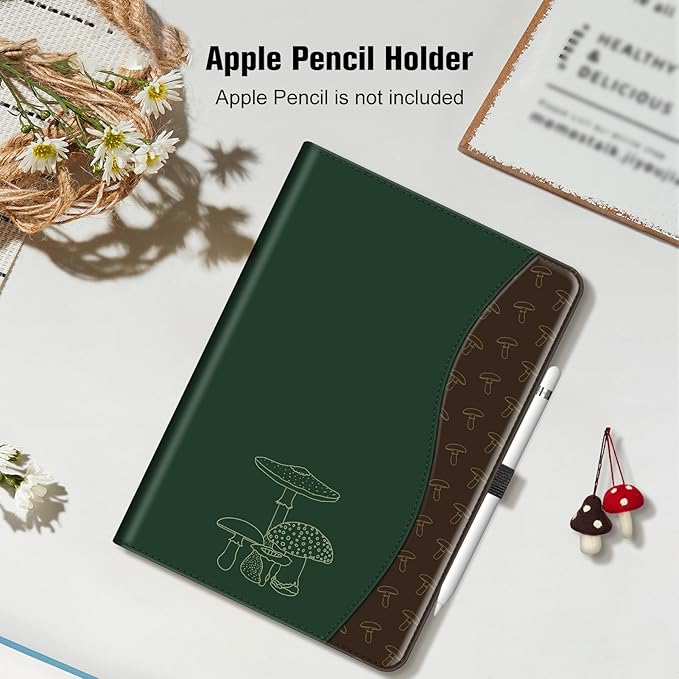 Fintie Case for iPad 9th / 8th / 7th Generation (2021/2020/2019) 10.2 Inch - [Corner Protection] Multi-Angle Viewing Stand Cover with Pocket & Pencil Holder, Auto Sleep Wake, Mushroom
