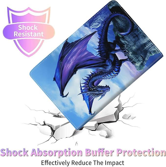 Case for Galaxy Tab A9 Plus ， Auto Sleep/Wake Multi-Angle Viewing Slim Folio Stand Cover for Samsung Galaxy Tab A9+/A9 Plus 11 Inch 2023 (SM-X210/X216/X218), Blue Dragon