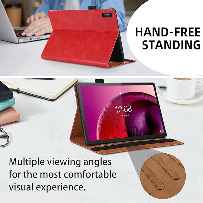 Case for Lenovo Tab M10 Plus 10.6 2022 Premium Slim PU Leather Folding Stand Cover Protective Smart Case with Multi-Angle Stand Card Holder for Lenovo Tab M10 Plus 3rd Gen 10.6 Inch Tablet