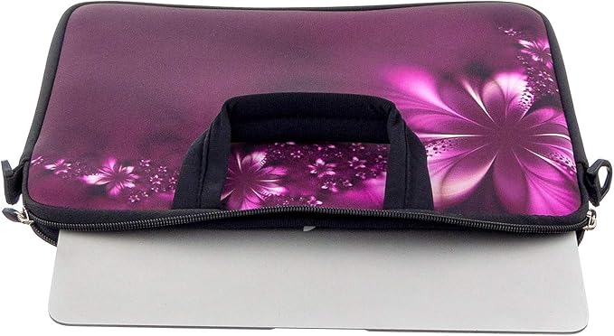 RICHEN 14 15 15.4 15.6 inch Messenger Bag Carrying Case with Handle Accessory Pocket Fits 14 to 15-Inch Laptops/Notebook/Kids Tablet (14-15.6 inch, Flowers)