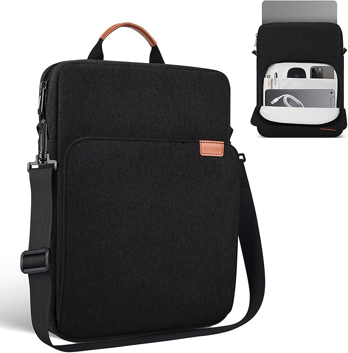 13 Inch Laptop Sleeve Carrying Bag for 2025-2022 MacBook Air 13.6 M4/A3240 M3/A3113 M2/A2681, Protective MacBook Air 13 Shoulder Travel Case, Black