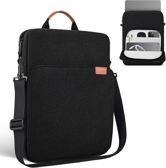 13 Inch Laptop Sleeve Carrying Bag for 2025-2022 MacBook Air 13.6 M4/A3240 M3/A3113 M2/A2681, Protective MacBook Air 13 Shoulder Travel Case, Black