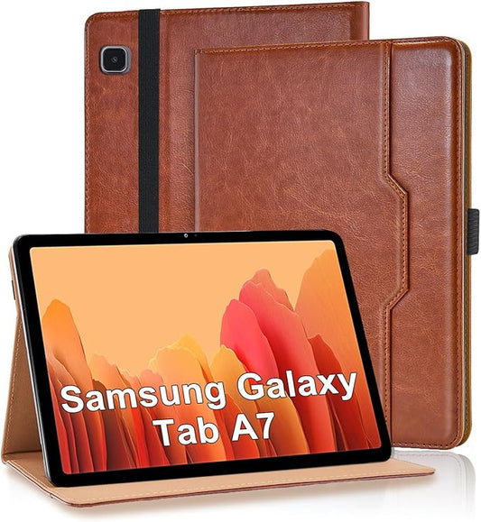 Tablet Case for Samsung Galaxy Tab A7 10.4 Inch 2020 (SM-T500/T505/T507) PU Leather Folio Flip Cover for Tab A7 SM T500 Multi-Angle Stand with Card Pocket ＆ Hand Starp,Brown