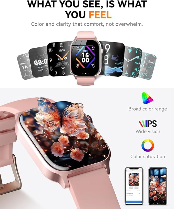 Smart Watches for Women Men, 1.85" HD Fitness Watch, Fitness Tracker with 110 Sports Modes, Step Counter/Sleep Monitor, IP68 Waterproof, Bluetooth Call & Music Control for iPhone/Android
