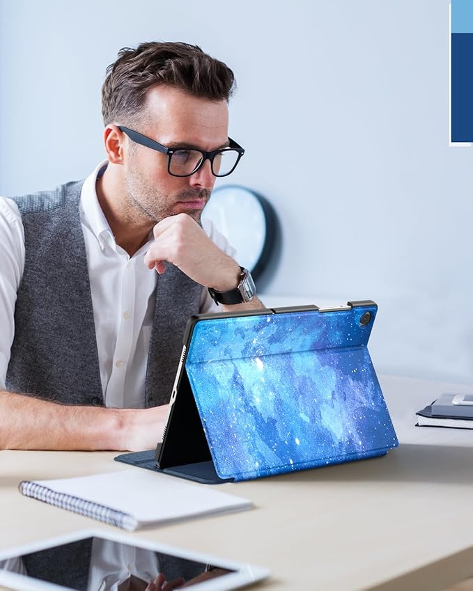 MoKo Case for Samsung Galaxy Tab A9 Plus 11-Inch 2023, Multi-Angle Viewing Slim Back Shell Protective Cover Case with Auto Wake/Sleep for Galaxy Tab A9+ Tablet SM-X210/SM-X216/SM-X218, Blue Starry Sky