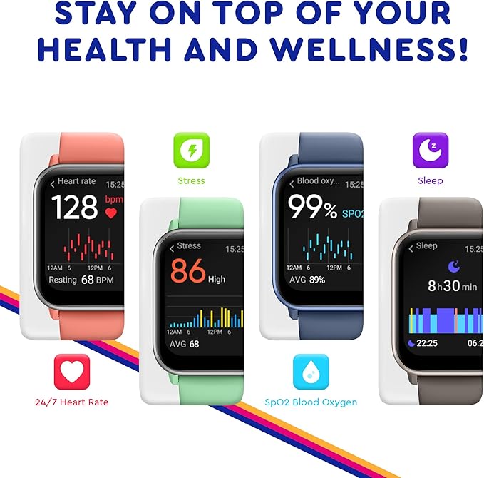 OCTANDRA Ignite VeryFit 1.8" Alexa Built-in Bluetooth Answer Call Smart Watch HR Heart Rate Blood Oxygen Saturation Sleep Monitor Step Counter Fitness Tracker Watches for Men Women (IDW01 BT) (Black)