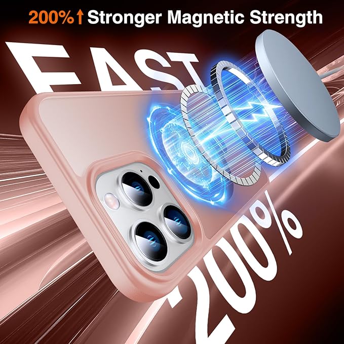 360° O-Ring MagStander for iPhone 14 Pro Case with Magnetic Kickstand Ring Holder [Compatible with MagSafe][360°Rotate Stand Ring][Military Shockproof] iPhone 14 Pro Phone Cover Matte Pink