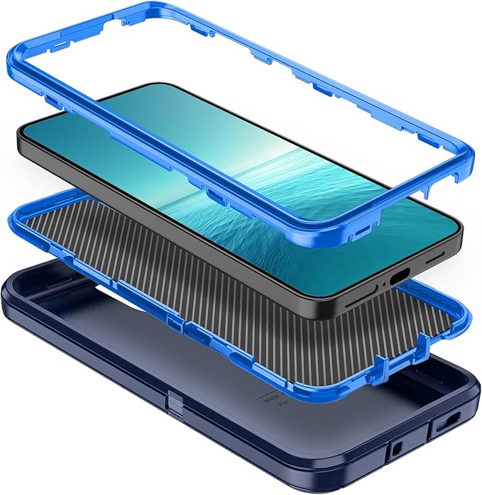for Galaxy S25 FE 5g Case,Shockproof Dropproof Dustproof 3-Layer Full Body Protection Rugged Heavy Duty High Impact Hard Cover Case for Galaxy S25 fe,Dark Blue