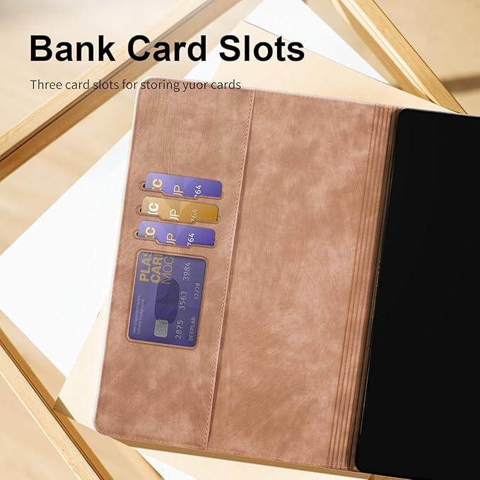 Vine Funda para for Lenovo Tab M11 11 Inch 2024, Soft Touch Premium Faux Leather Made with Card Slots, Water-Proof Precise Cutouts Compatible with Lenovo Tab K11 / M11 TB-330FU/TB-330KU Brown