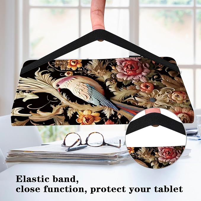 Case for Lenovo Idea Tab Pro 12.7 inch 2025 Tablet, PU Leather Folio Shockproof Protective Cover for Lenovo Idea Tab Pro 12.7" - Flower Birds