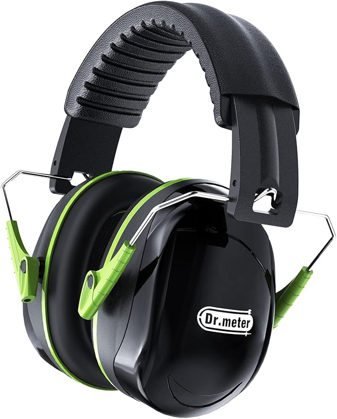 Dr.meter Hearing Protection Ear Muffs, 31dB Noise Reduction Safety Earmuffs for Adults Kids Autism Sensory, Range Ear Protection Earmuff for Mowing, Concentration and Garden Work
