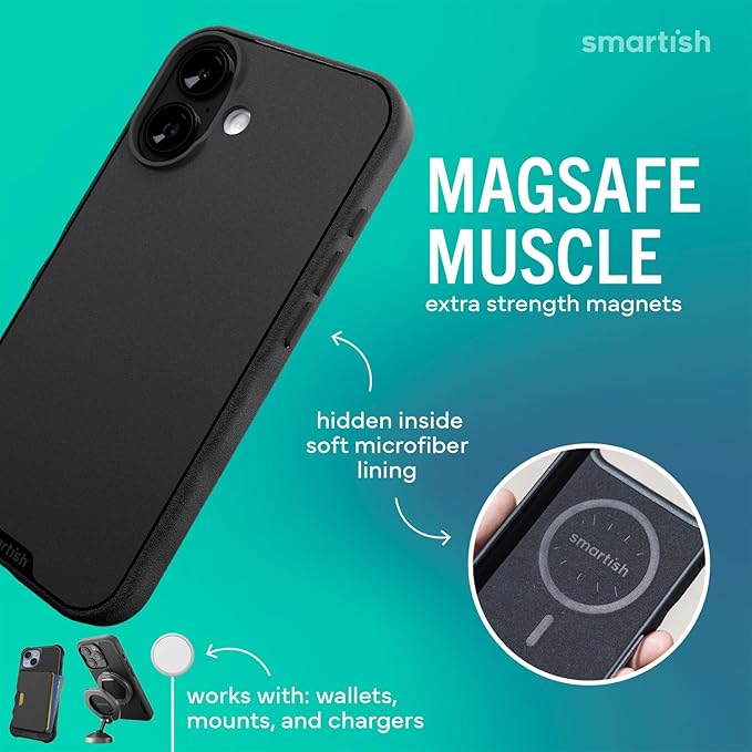 Smartish® iPhone 17 MagSafe Case - Gripmunk Magnetic Slim Case [Lightweight + Protective] Thin Grip Cover with Microfiber Lining for Apple iPhone 17 - Custom Print