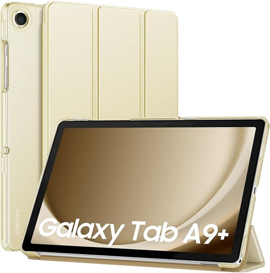 MoKo Case for Galaxy Tab A9+/A9 Plus 11 inch 2023, Slim Stand Protective Smart Cover with Hard PC Translucent Back Shell for Tab A9 Plus Tablet (SM-X210/X216/X218), Auto Wake/Sleep, Champagne Gold