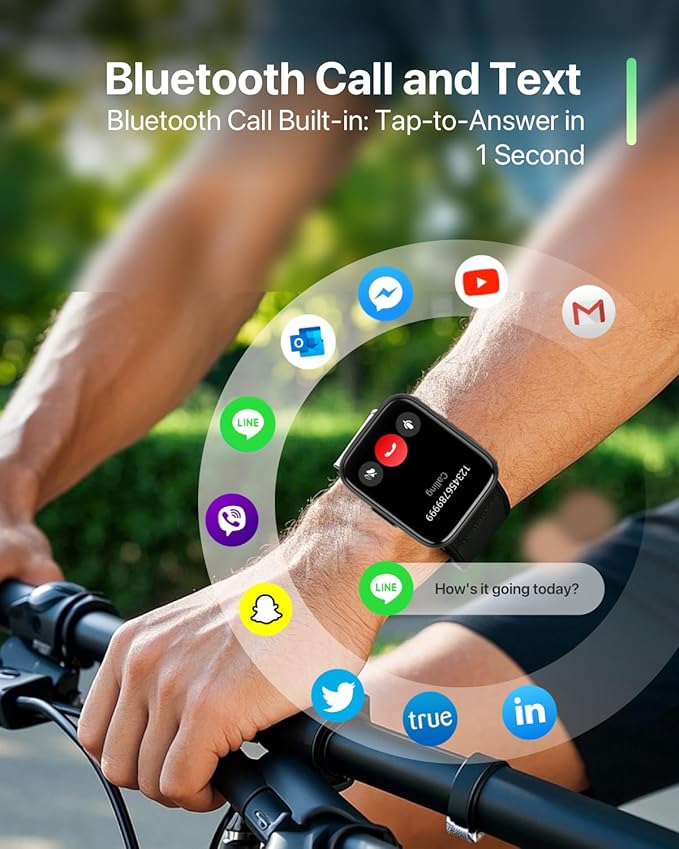 Smart Watches for Men Women - 1.83" HD Dynamic Dial 2025 Fitness Tracker with 100 Sports Modes, Heart Rate/Sleep Monitor, IP68 Waterproof, Bluetooth Call & Music Control for iPhone/Android