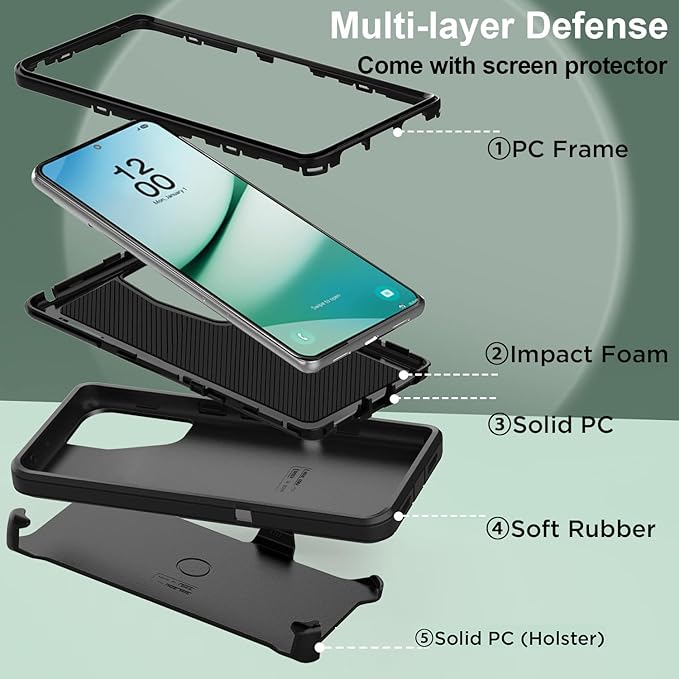 AICase Belt-Clip Holster Case for Samsung Galaxy S25 Plus 6.7",Heavy Duty Drop Protection Full Body Rugged Shockproof/Drop Proof/DustProof Military Grade Tough Durable Cover for S25 Plus 2025