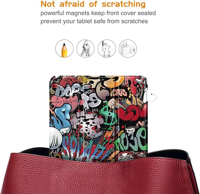 Case for Samsung Galaxy Tab A9 8.7 Inch 2023 SM-X110/X115/X117 Tablet,Slim Lightweight Stand PC Cover for Galaxy Tab A9 Tablet,Graffiti